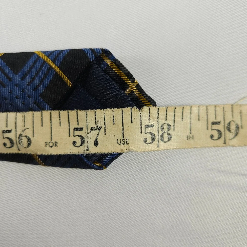 Men's American Living Blue Black Argyle 100% Silk Necktie New Tags